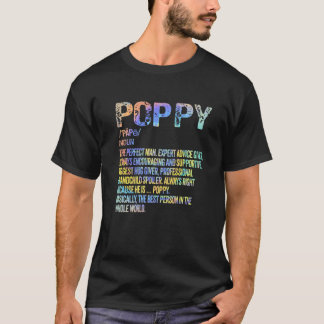 Camiseta Vovô de Definição Poppy Dia de os pais