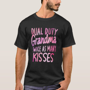 Camiseta Vovó de Duplo Dever Duas Vezes Mais Beijos Avó Gêm