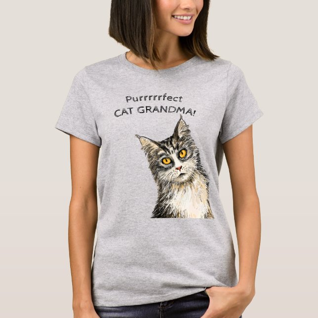 Camiseta Vovó de gato puro (Frente)