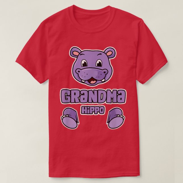 Camiseta Vovó de Hippo bonitinhoAvó engraçada (Frente do Design)