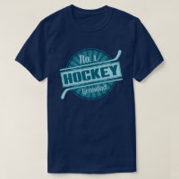 Vovô de Hockey T-Shirt com Nome e Impressão de Núm