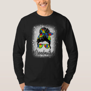 Camiseta Vovó de Mão-de-Obra Autismo Quebra-cabeça