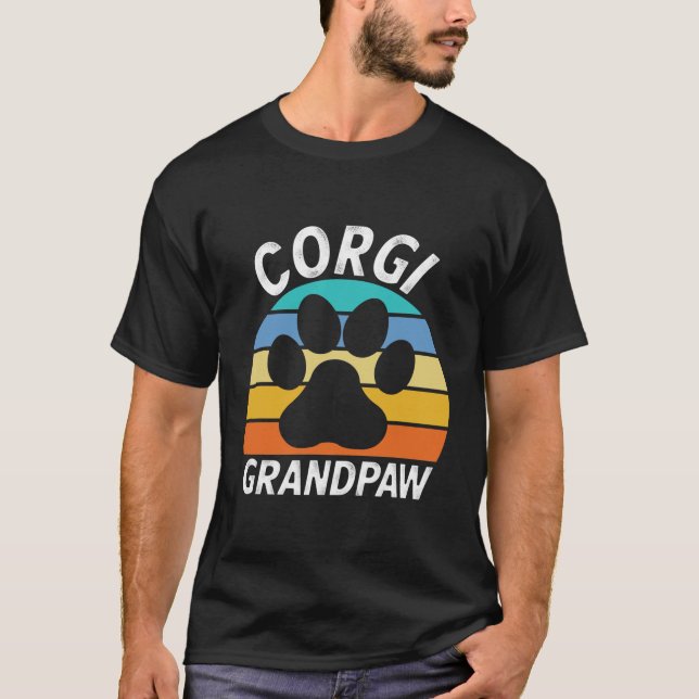 Camiseta Vovô De Mens Corgi Mostra Engraçado Welsh Pembroke (Frente)