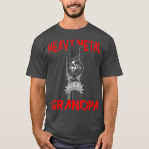 Camiseta Vovô de Metal Pesado Cabeça de Banger Metalhead