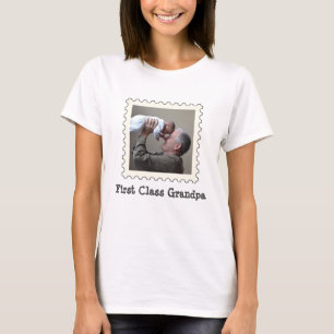 Camiseta Vovô de primeira classe, melhor foto do quadrado p
