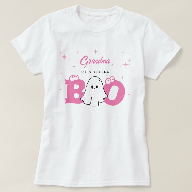 Camiseta Vovó De Um Pequeno Chá de fraldas De Halloween Boo (Frente do Design)