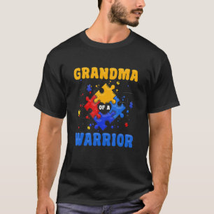 Camiseta Vovó De Uma Consciência De Autismo Guerreiro Que C
