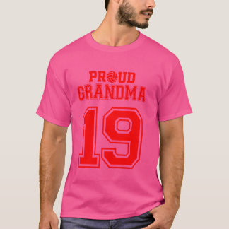 Camiseta Vovó de Voleibol Orgulhoso Número 19 R