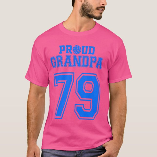 Camiseta Vovô De Voleibol Orgulhoso Número 79 B (Frente)