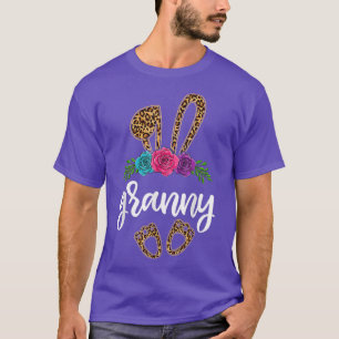 Camiseta Vovó Divertida Leopardo, Páscoa Dia Coelhinho Vovô