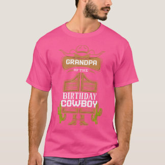 Camiseta Vovô Do Aniversário Cowboy Ocidental Rodeo Bday