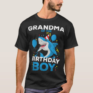 Camiseta Vovó do Aniversário do Oceano Tubarão Corresponden