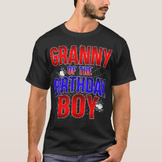 Camiseta Vovó Do Aniversário Garoto Costume Spider Bday