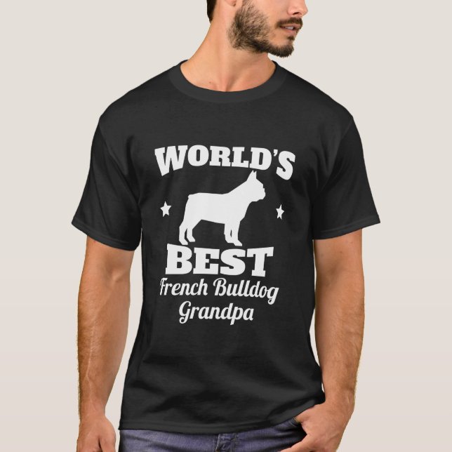Camiseta Vovô do buldogue francês dos mundos o melhor (Frente)