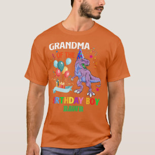 Camiseta Vovó Do Garoto De Aniversário Dinossauro Raptor En