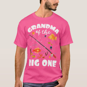 Camiseta Vovó Do Grande Tema De Pesca De Um Aniversário, Bd