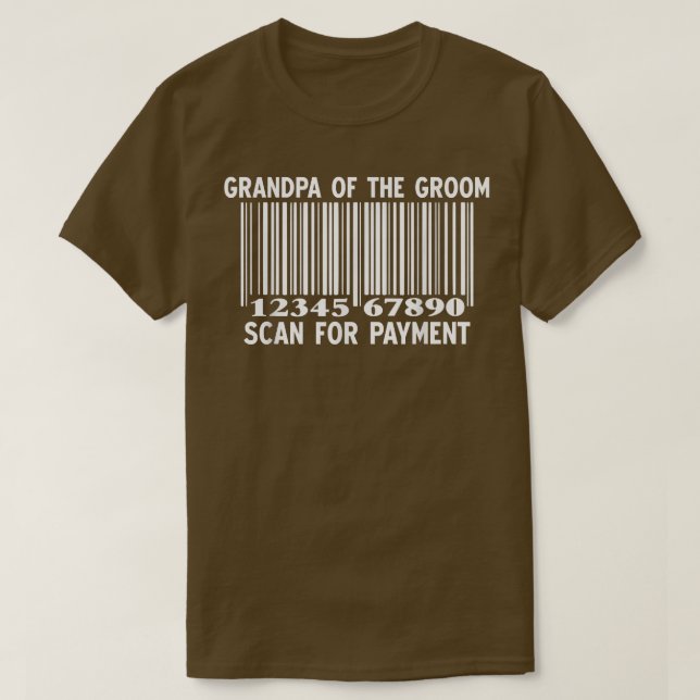 Camiseta Vovô Do Groom Scan For Payment Wedding Bach (Frente do Design)
