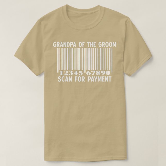 Camiseta Vovô Do Groom Scan For Payment Wedding Bach (Frente do Design)