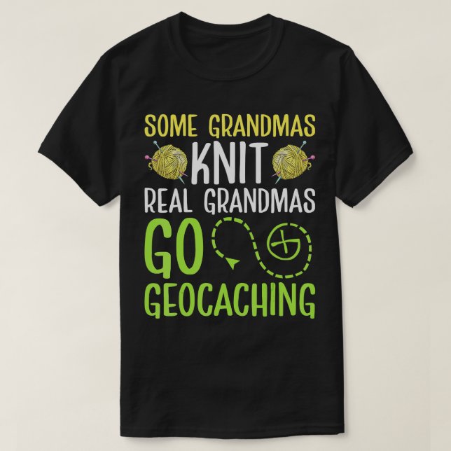 Camiseta Vovó do Knnô Real Vai Geocaching Gran (Frente do Design)