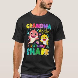 Camiseta Vovó Dos Tubarões De Aniversário Nana Gigi Corr