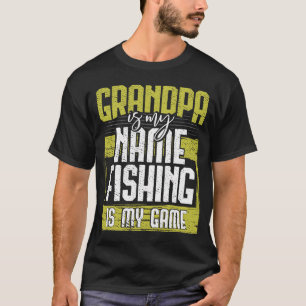 Camiseta Vovô É Meu Nome Pescaria É Meu Jogo Dia dos Pais