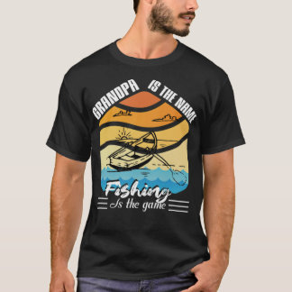 Camiseta Vovô é o nome pesca é o jogo