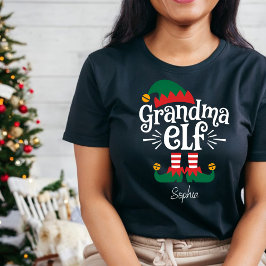 Camiseta Vovó Elf Engraçado Elf Correspondendo Presente de