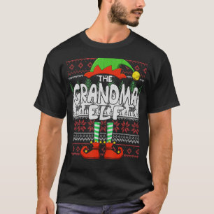 Camiseta Vovó Elf Matching Family Feia Natal