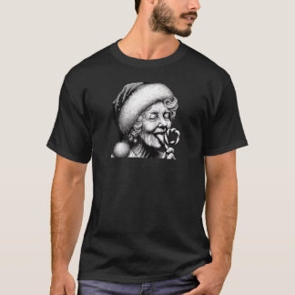 Camiseta Vovó engraçada Nana lambendo bengala de Natal Vovó