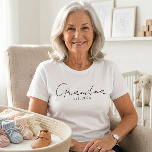 Camiseta Vovó Est Ano Elegante Roteiro Design de Família