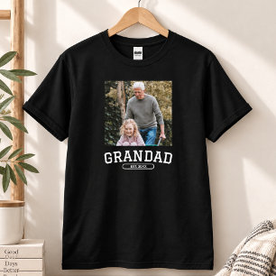 Camiseta Vovô Estabelecido Foto Script Novo Presente para V