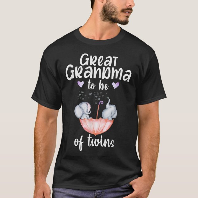 Camiseta Vovó excelente A Ser De Elefante Chá de fraldas Gê (Frente)