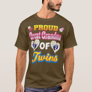 Camiseta Vovó Excelente Orgulhosa De Gêmeos No Dia Da Mãe H