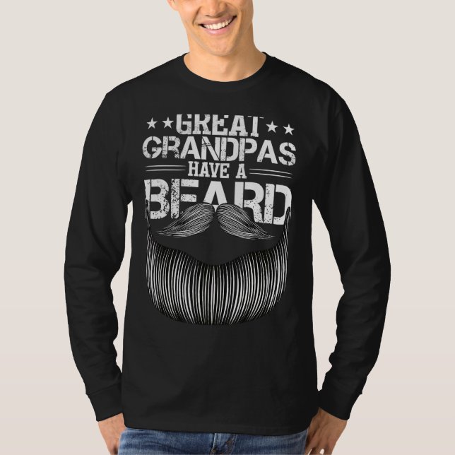 Camiseta Vovô excelente Tem Um bigode-barba (Frente)
