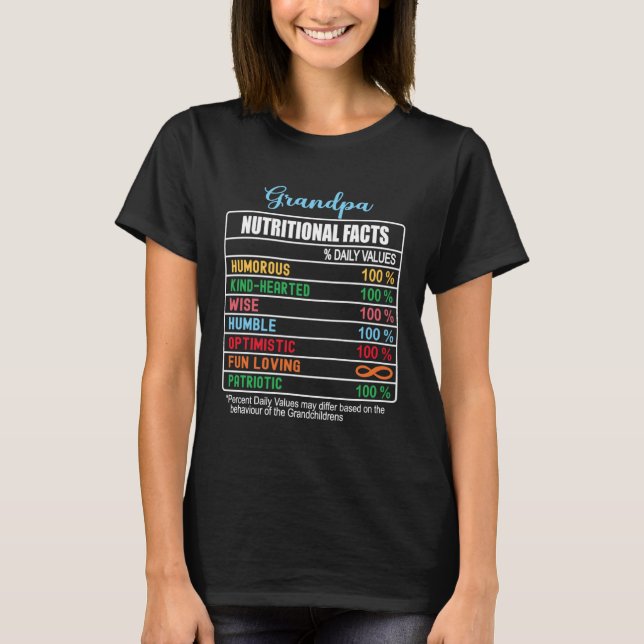 Camiseta Vovô Fatos Nutricionais Dia dos Avós (Frente)