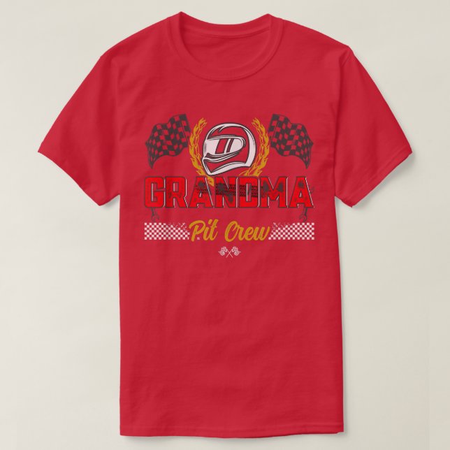 Camiseta Vovó Festa de aniversário Da Tripulação Da Corrida (Frente do Design)