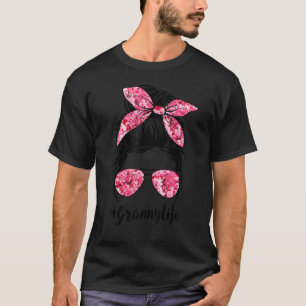 Camiseta Vovó Flor Viva Cabelo Chuva Óculos Rosa