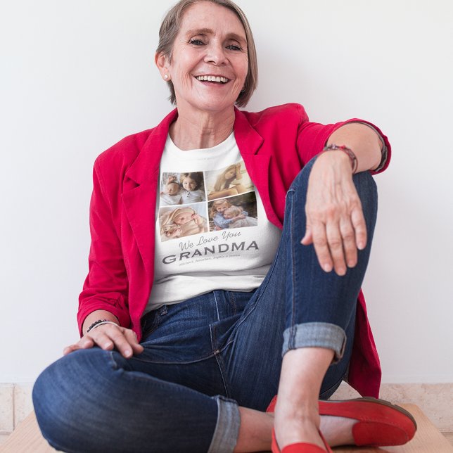 Camiseta Vovó Foto Collage T-Shirt (Criador carregado)