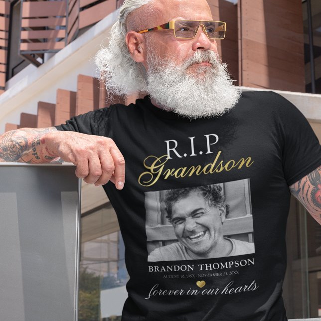 Camiseta Vovô Foto Memorial T-Shirt R.I.P (Criador carregado)