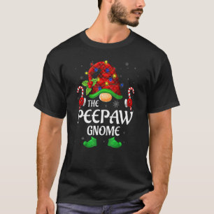 Camiseta Vovô Gnome Búfalo Xadrez Vermelho Correspondência 