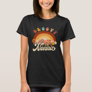Camiseta Vovó Groovy Retro Arco-íris Anos 70 Avó Correspond