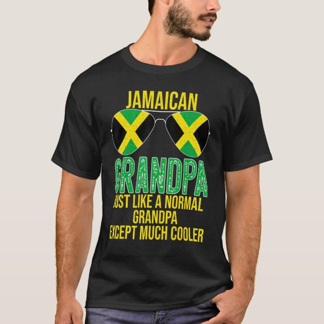 Camiseta Vovô jamaicano Jamaica Bandeira Sol Fath (Frente)