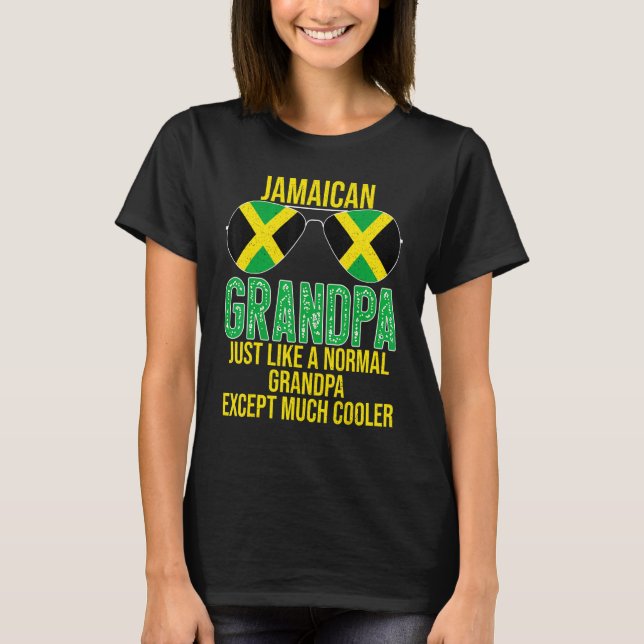 Camiseta Vovô jamaicano Jamaica Bandeira Sol Fath (Frente)