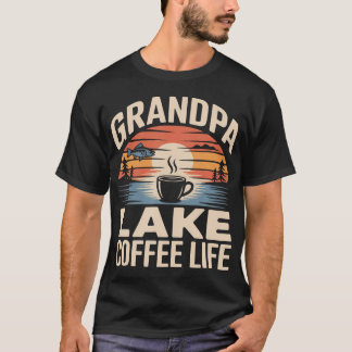 Camiseta Vovô Lago Café Vida Pesca Relaxada
