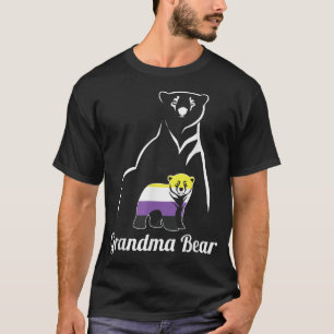 Camiseta Vovó LGBT Não-Binário Urso Por Orgulho Não-Binário