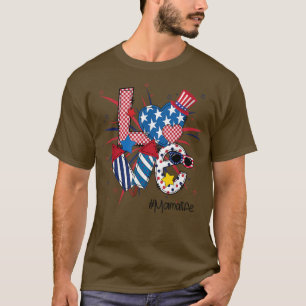 Camiseta Vovó Mama Life 4 De Julho Ama A Sunflower American