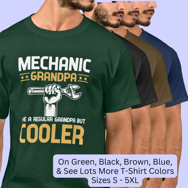 Camiseta Vovô mecânico Cooler com ferramenta Wrench (Criador carregado)
