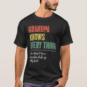 Camiseta Vovô Mens sabe tudo sobre o 60º Dia de os pais