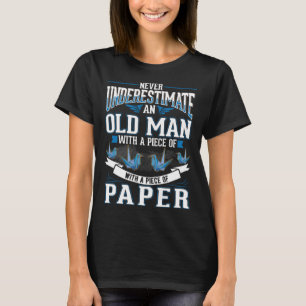 Camiseta Vovô Mestre de Origami Antigo Grou de Papel Origam