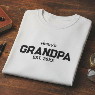 Camiseta Vovô Moderno Estabelecido Est. Nome Ano